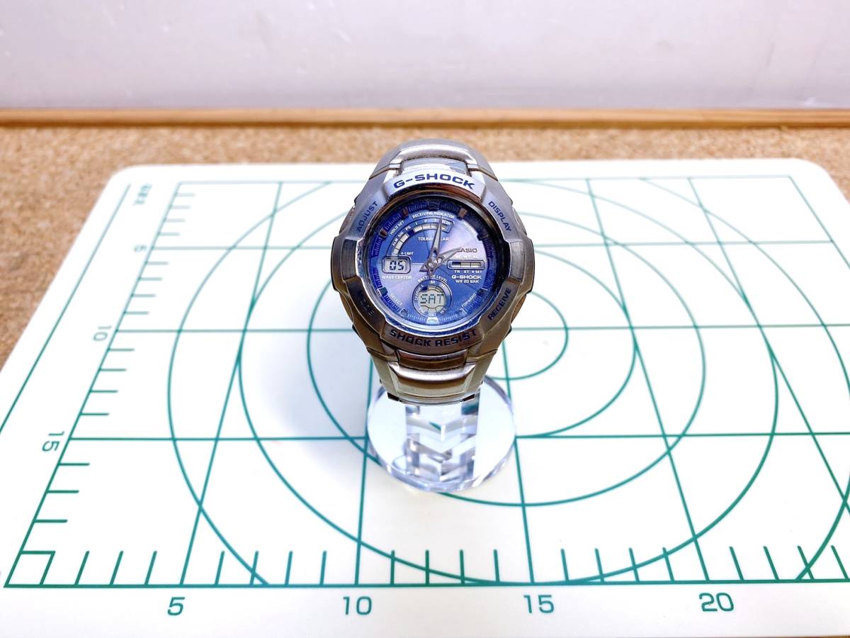 送料520円！　貴重　CASIO　カシオ　G-SHOCK　GW-1210J　QZ　SS　001C128D　文字盤ブルー　シルバー　腕時計　メンズ腕時計　現状品