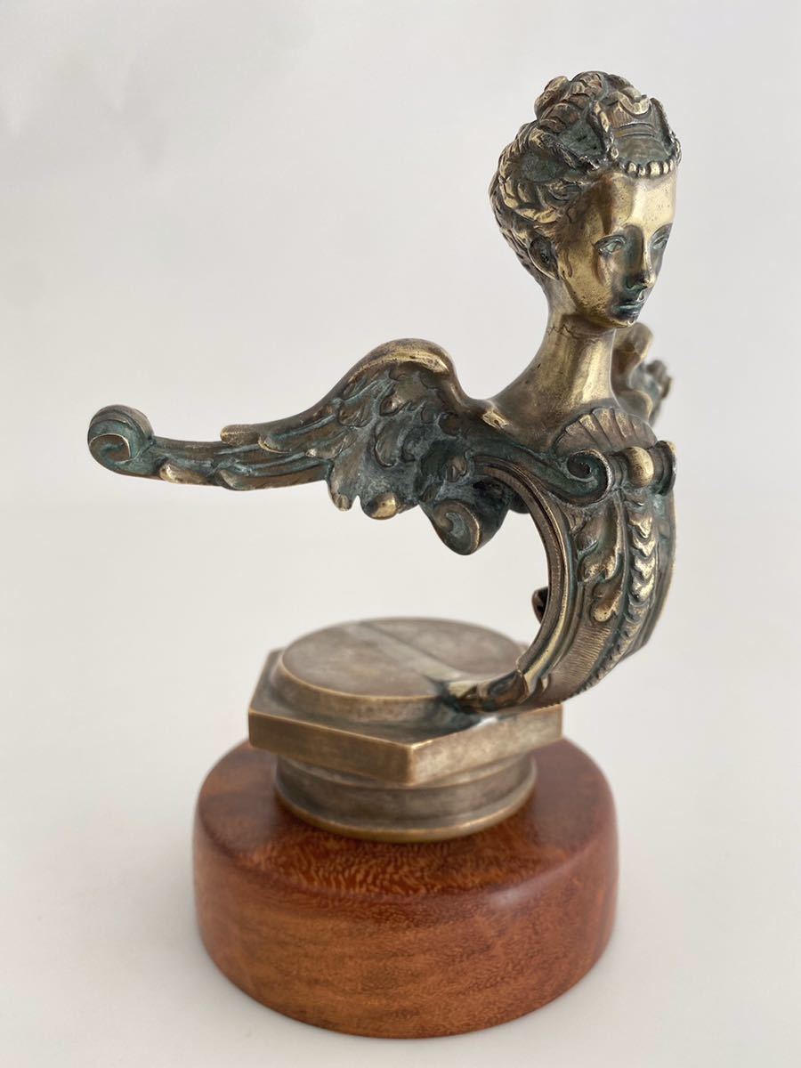French Lady FRANCE 1910年代Bronzeフランス貴婦人のマスコットJM FRANCE Trident三叉槍のマークMascot貴族 王公族 貴婦人のデフォルメ
