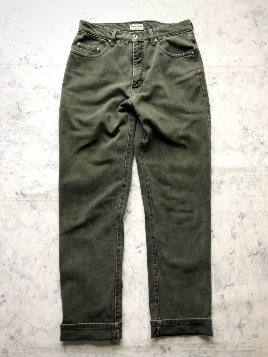 90s USA производства GUESS JEANS SLIM TAPERED OLIVE DENIM VINTAGE America производства Guess джинсы тонкий конический оливковый Denim Old Vintage 