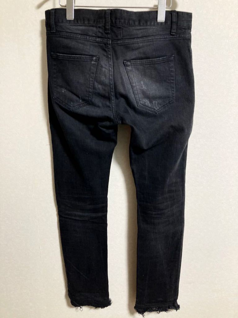 【美品】 SAINT LAURENT PARIS サンローランパリ 17SS リメイク加工 スキニー ブラック デニムパンツ 29