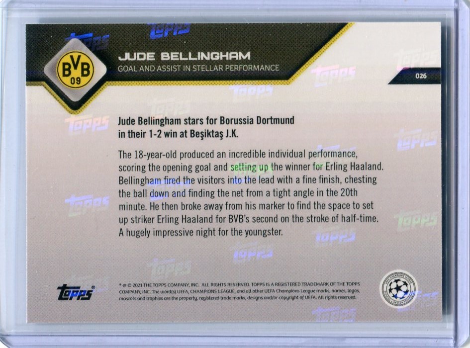 2021 Topps Now UCL 026 Jude Bellingham ベリンガム_画像2