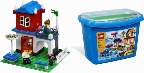 sF62 Lego basic set 7335 blue bucket +5508 blue. container super Deluxe LEGO company genuine products 