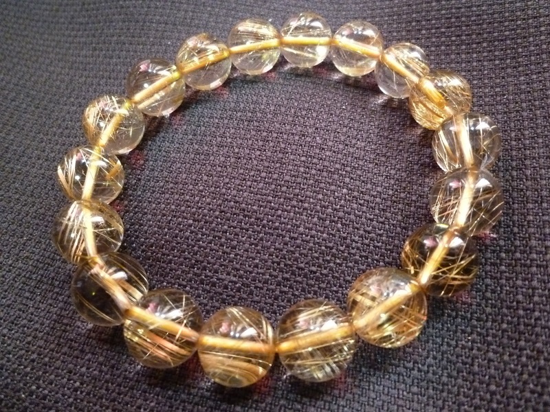 【人気商品】 ゴールドルチルクォーツAAAA 11.5mm~12mm