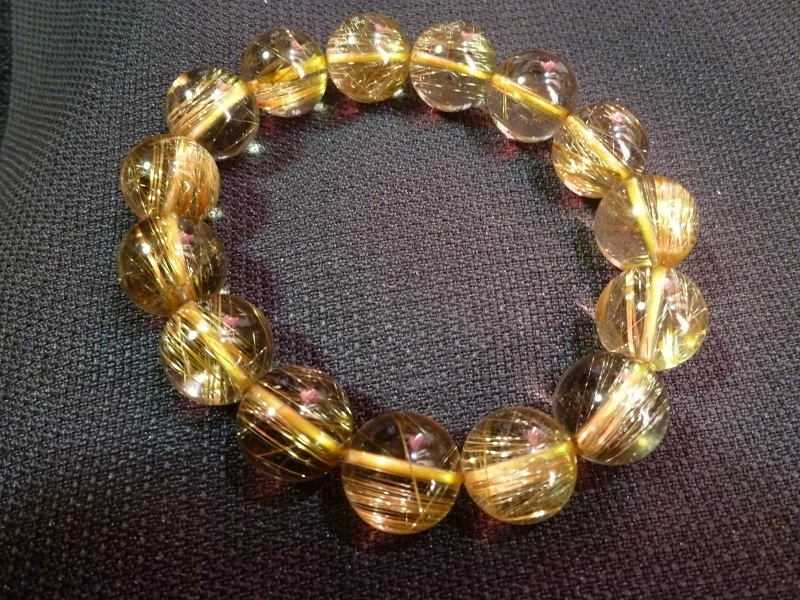 ゴールドルチルクォーツAAAA 14mm ブレスレット | www.bauen.com.ar