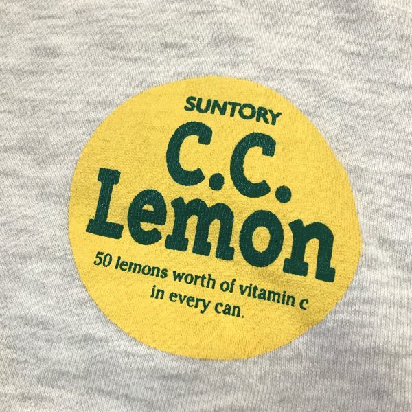  очень редкий трудно найти не продается приз товар Suntory CC Lemonsi-si- лимон тренировочный футболка свободный размер серый collector Vintage 