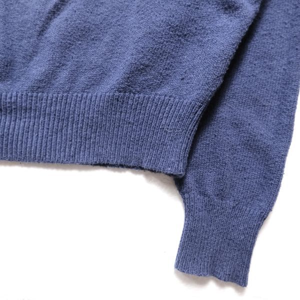 USA制 80’s 90's LLビーン LLBEAN クルーネック コットン ニットセーター 青系 (M) 80年代 90年代 アメリカ制 舊タグ
