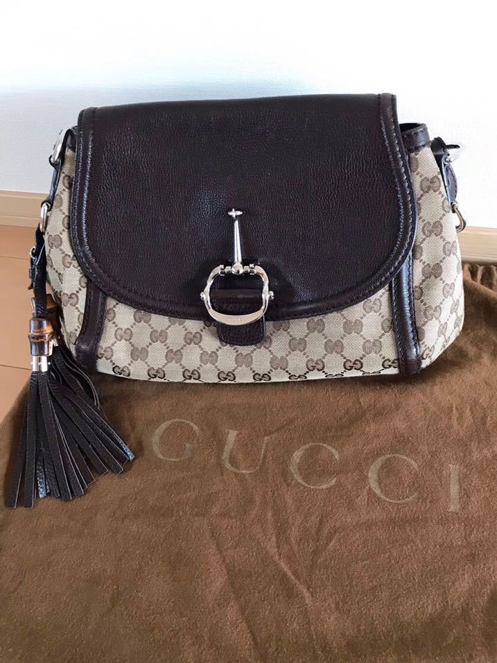 ☆GUCCI GGキャンバス ホースビットワン ショルダーバッグ_画像9