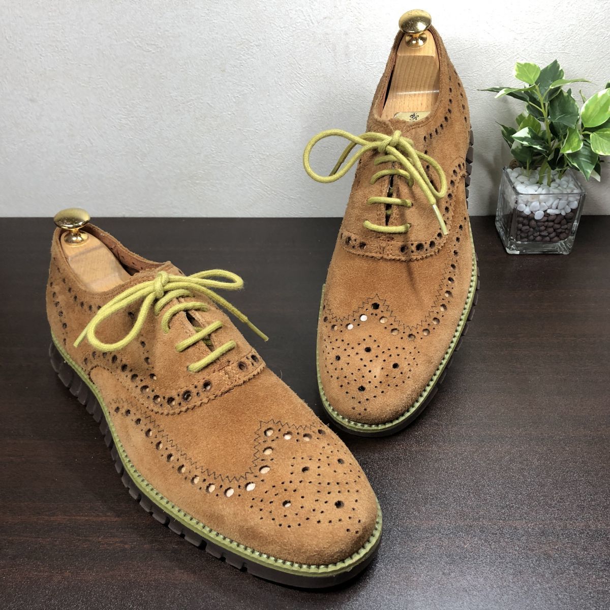 ■人気タイプ◎COLE HAAN★コールハーン★ウイングチップ★ゼログランド★ZERO GRAND★薄茶★メンズ★US8.5★26cm相当★靴★レザーシューズ_画像1