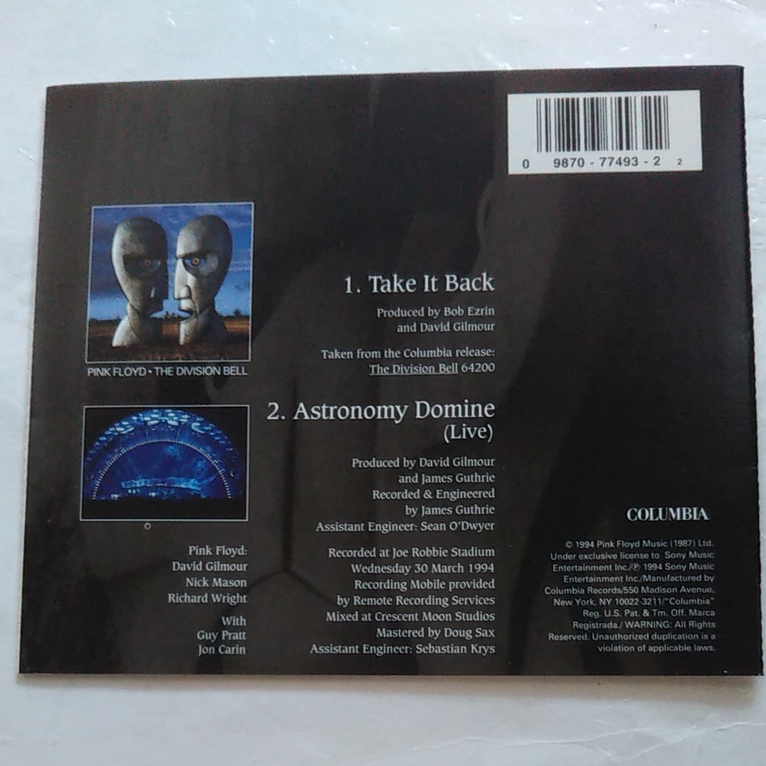 更に値下げ！送料込！ピンク・フロイド／Take It Back(CDシングル)(Pink Floyd)
