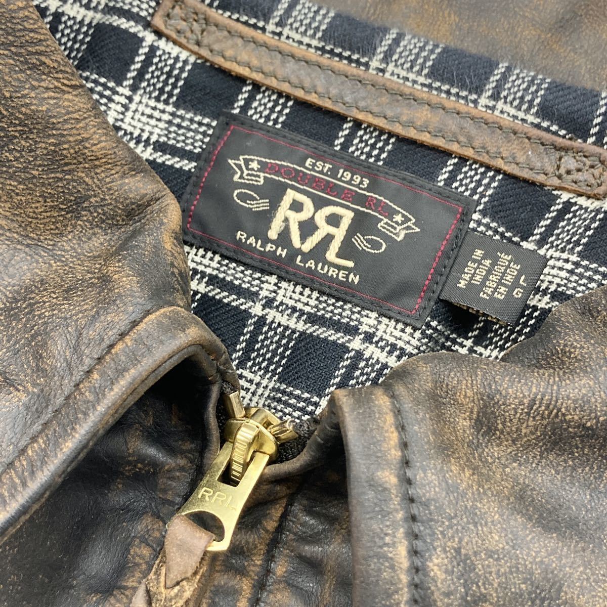 美品 RRL ダブルアールエル Leather Newsboy Jacket ニュースボーイ