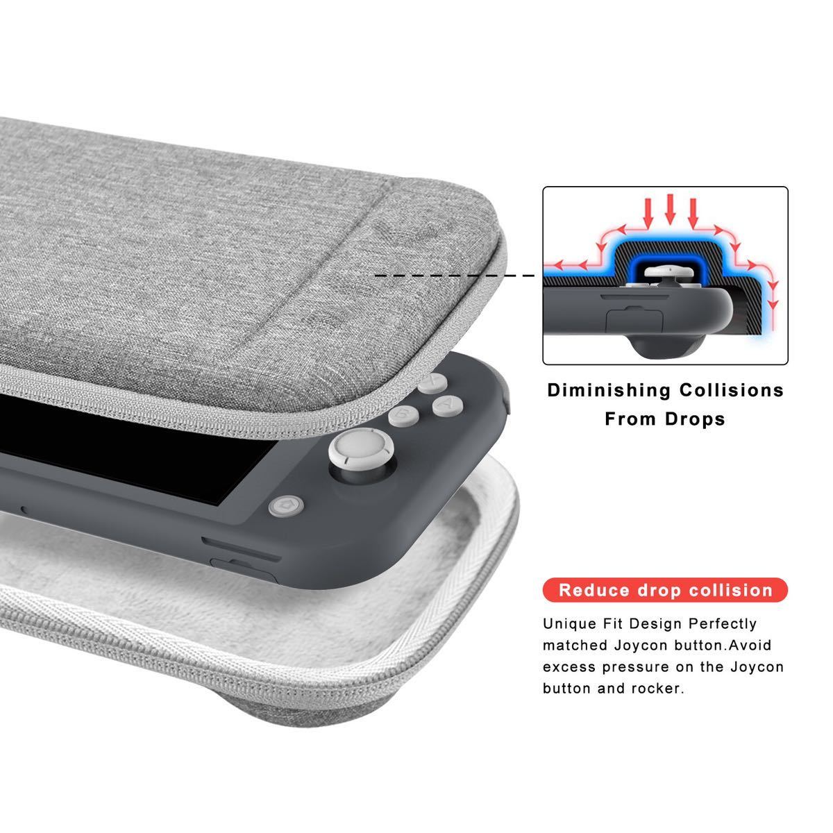 Nintendo Switch liteケース ニンテンドースイッチ ケース 保護カバー収納バッグ フィルム付き防塵 防汚 耐衝撃 8点セット全面保護8in1