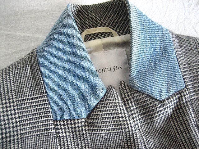 定価52 920円 美品 jonnlynx ジョンリンクス glen check jacket タスマニアウール×デニム グレンチェック ジャケット