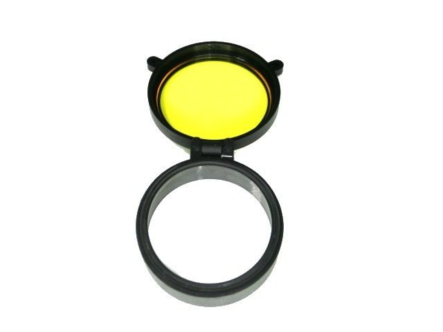 透明黄色クリアイエロー型フリップオープンスコープカバー バトラーキャップ69mm新品 スコープ レンズ 保護 ドットサイト カバー の画像1
