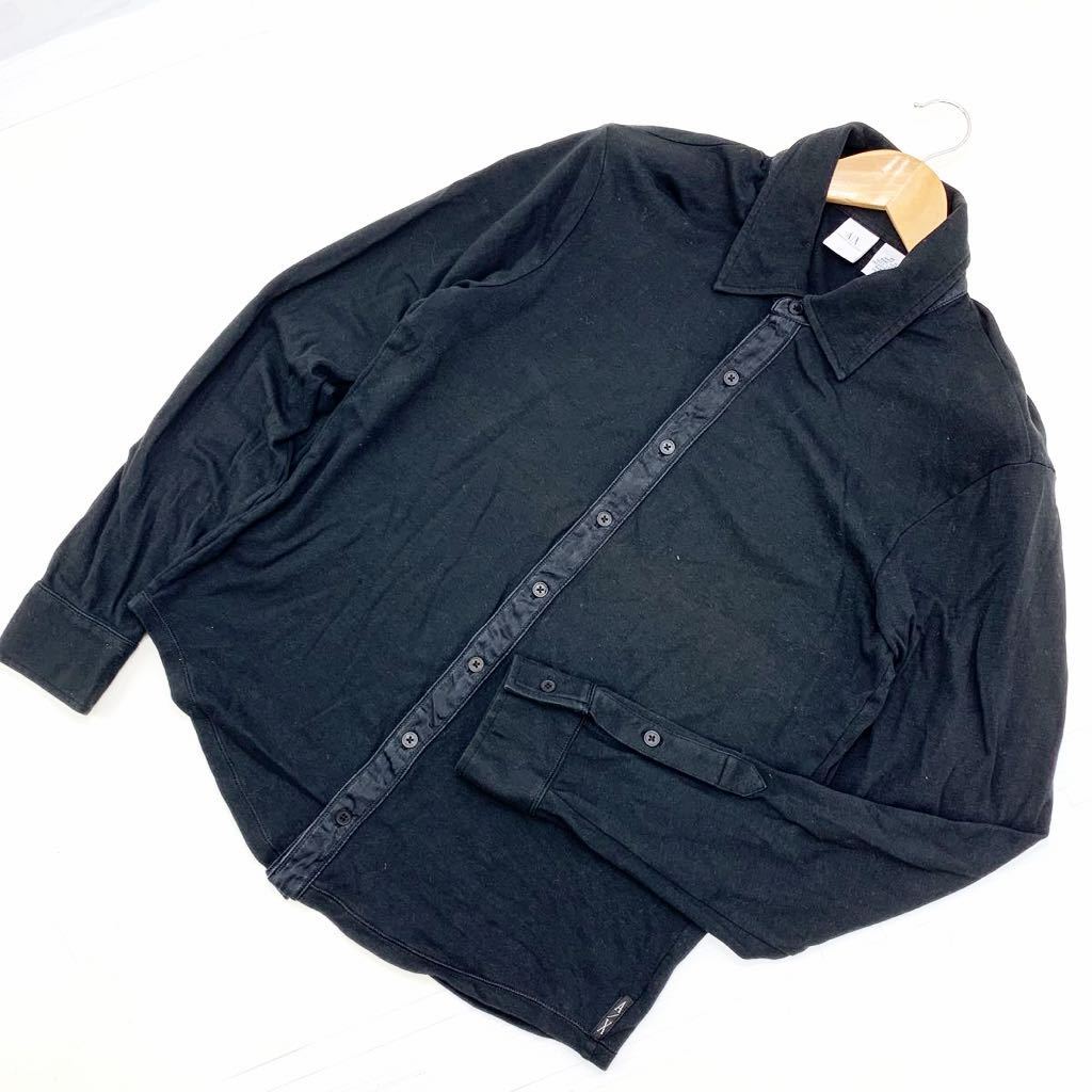 アルマーニ エクスチェンジ ARMANI EXCHANGE A X 長袖シャツ ブラック Mサイズ メンズ 細身 キレイめ♪すっきりシルエット♪■DC102