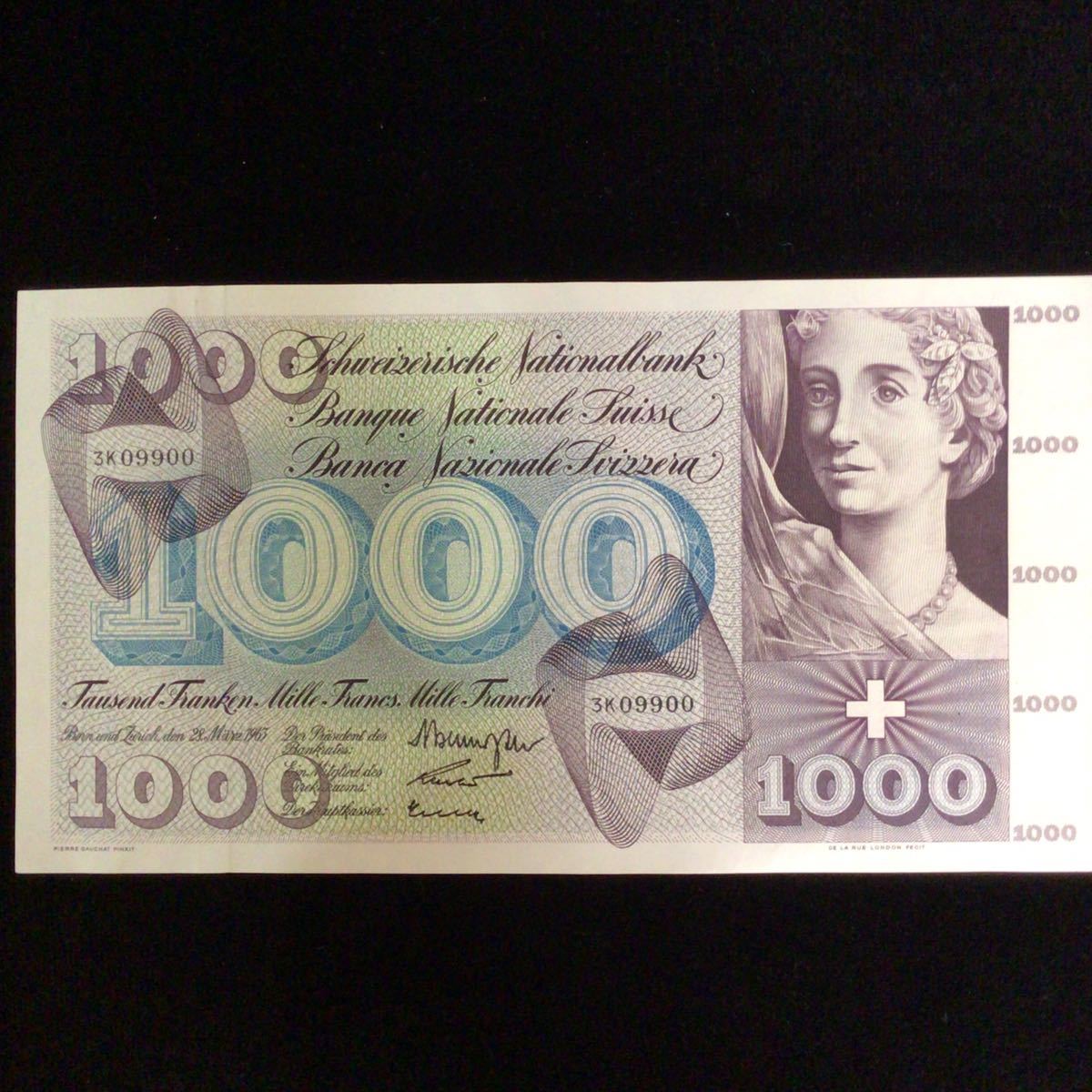人気の Money Paper World SWITZERLAND Franken【1963】 1000 世界