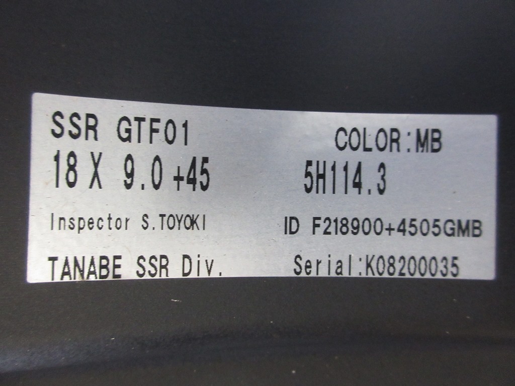 SSR GTF01 18インチ 9J +45 18インチ SUBARU WRX STI レヴォーグ 鍛造_画像8