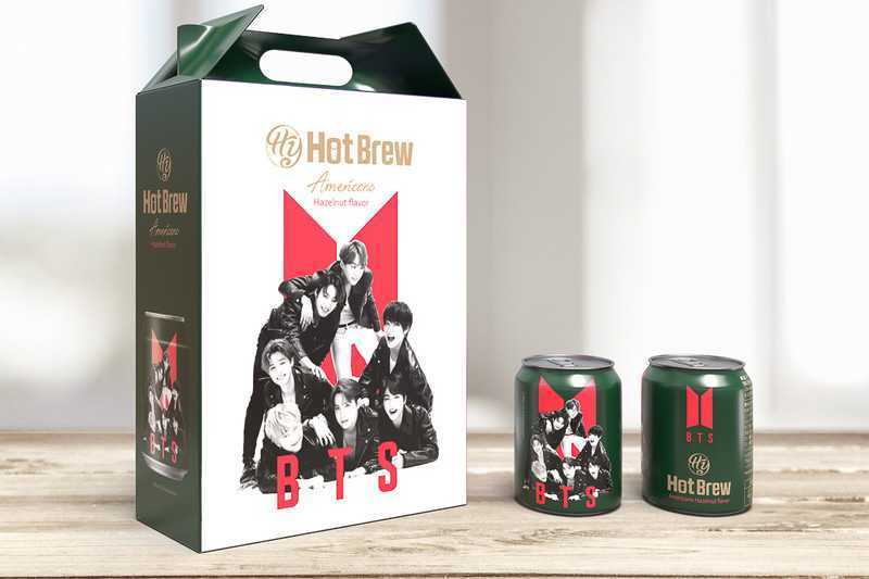 BTS 防弾少年団 HOT BREW 缶コーヒー ヘーゼルナッツフレーバー 中身無し 空き缶_画像3