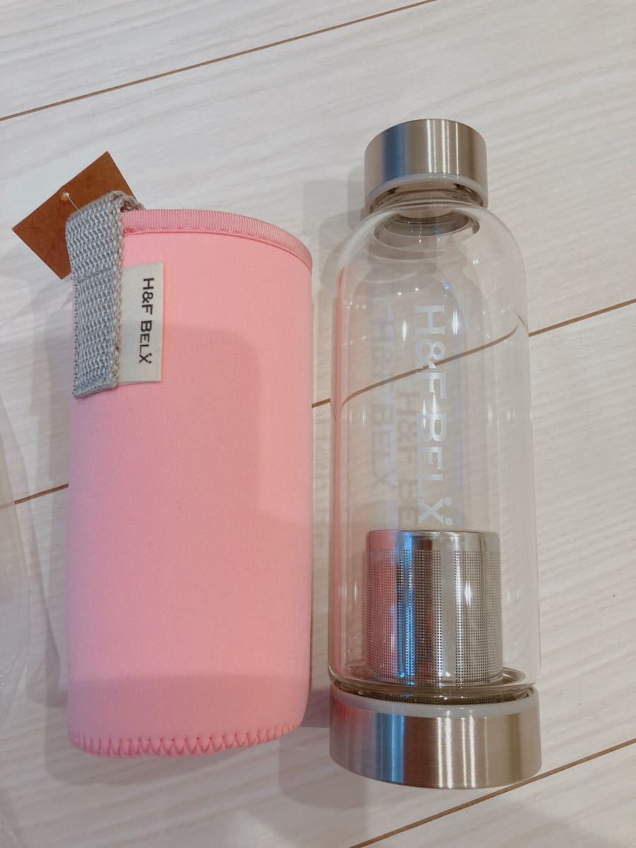 ティータンブラー S 380ml｜水筒 マイボトル プラスチック 透明 クリア おしゃれ かわいい 茶こし付 H&F BELX