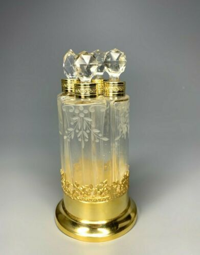 アンティーク フランス エンパイア パライ ロイヤル ヴェルマイル ゴールド-pl. シルバー 香水 ボトル 瓶 セット