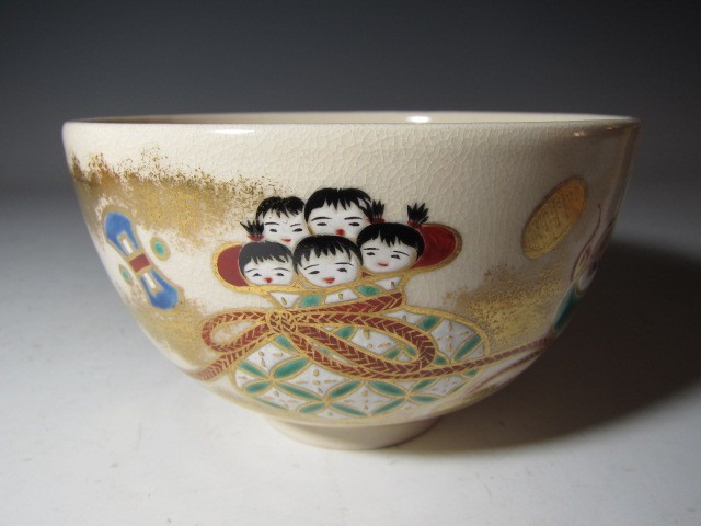 真葛香斎 雛の絵茶碗 共箱裏鵬雲斎花押 harpoonharry.com