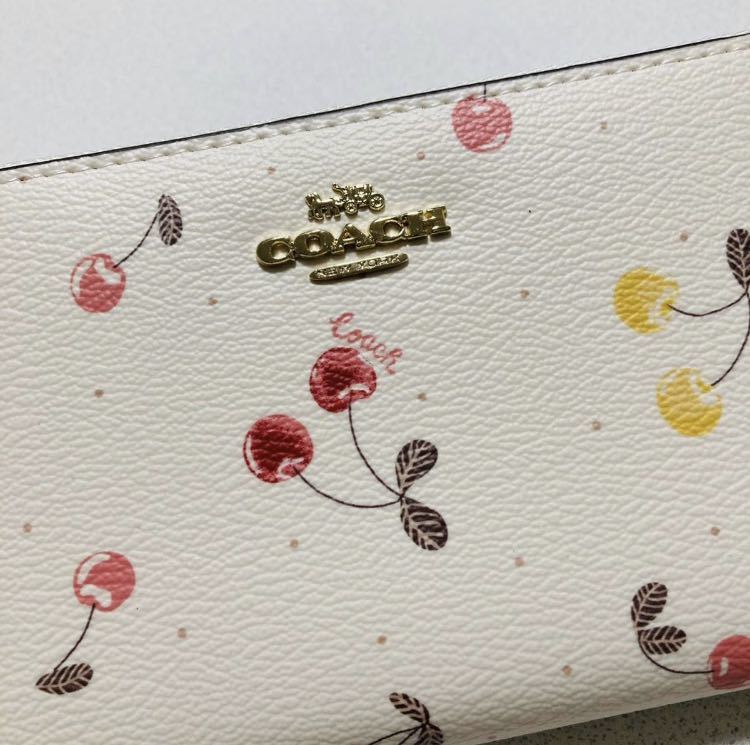 ☆COACH コーチ 長財布 C1813 ペインテッドチェリープリント