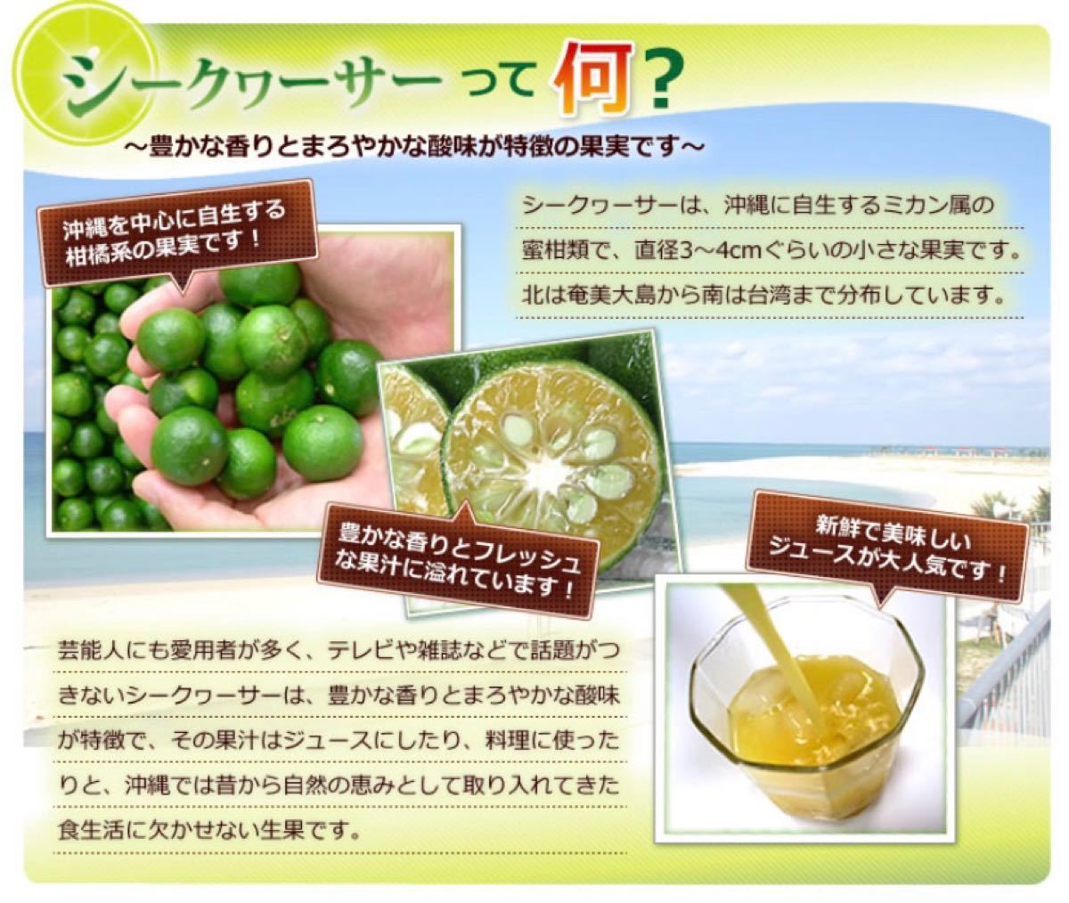 沖縄産シークワーサーをまるごと搾った100%果汁(500ml)3本セット
