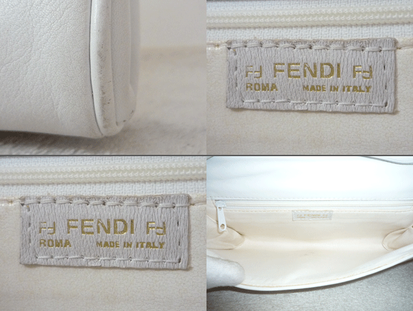  редкий Fendi FENDI кожа эмаль белый плечо .. сумка на плечо женский Vintage 