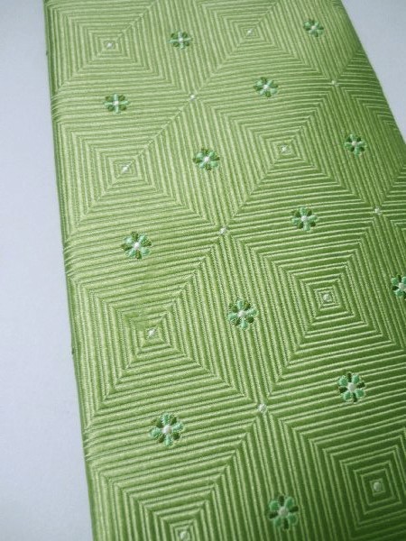 チャップス CHAPS 微光沢 ネクタイ 日本製 シルク100% パターン柄 緑 グリーン 004183 ゆうパケット_画像5