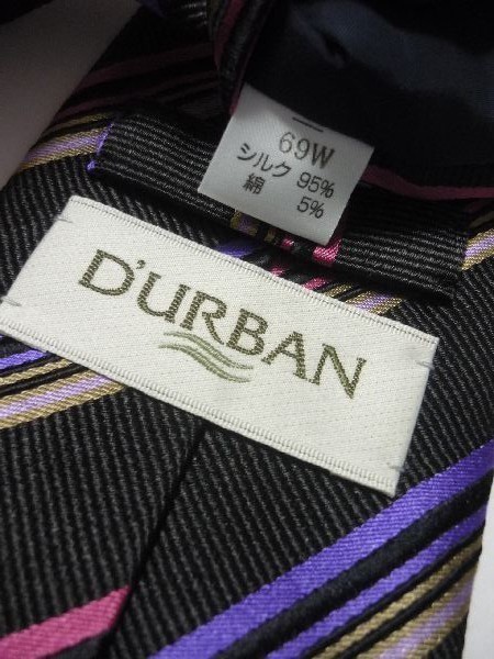  Durban DURBAN beautiful goods unused goods the smallest lustre necktie diagonal stripe reji men taru black blue red black blue X-004135.. packet 