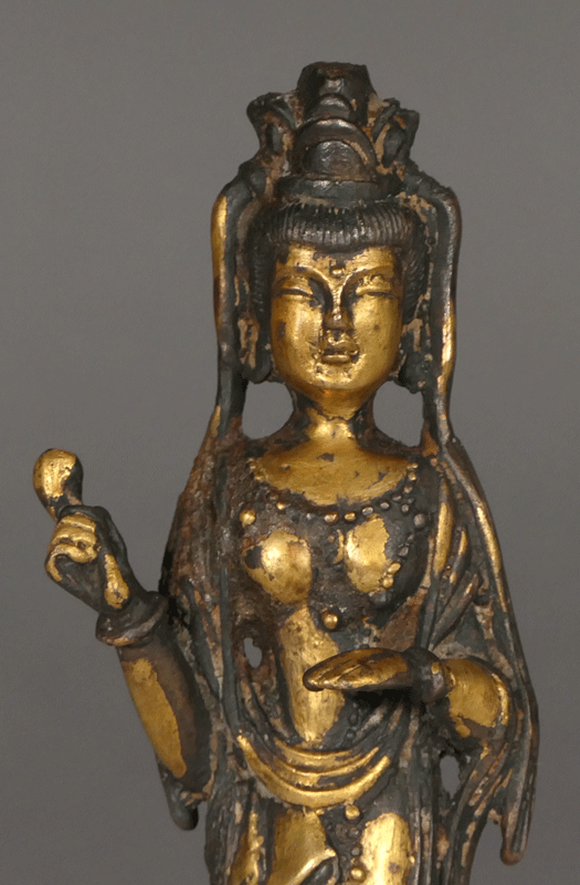 ☆名品 小金銅仏 【 金銅観音菩薩立像 唐代 】中國唐代 古仏 銅 ☆名品 小金銅仏 【 金銅観音菩薩立像 唐代 】中國唐代 古仏 銅
