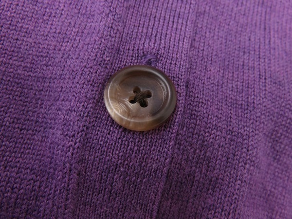美品　ラルフローレンスポーツ　ニットカーディガン　ロゴ刺繍入り　紫　毛１００％　L_画像8