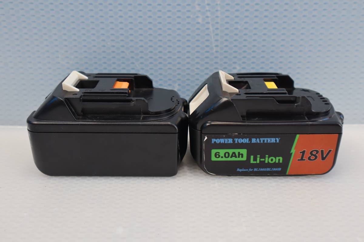 C0906 @ バッテリー 18V 6Ah 2個セット BL1860 Power Tool Battery MKA006 と Li-ion Bl1860B