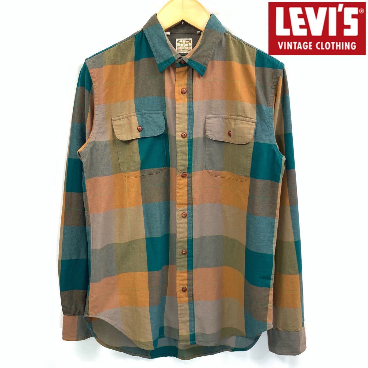 LEVI'S VINTAGE CLOTHING LVC 1950xx フランネルシャツ 50’s ヴィンテージ モデル レア　希少　イタリア製　長袖　シャツ　M_画像1