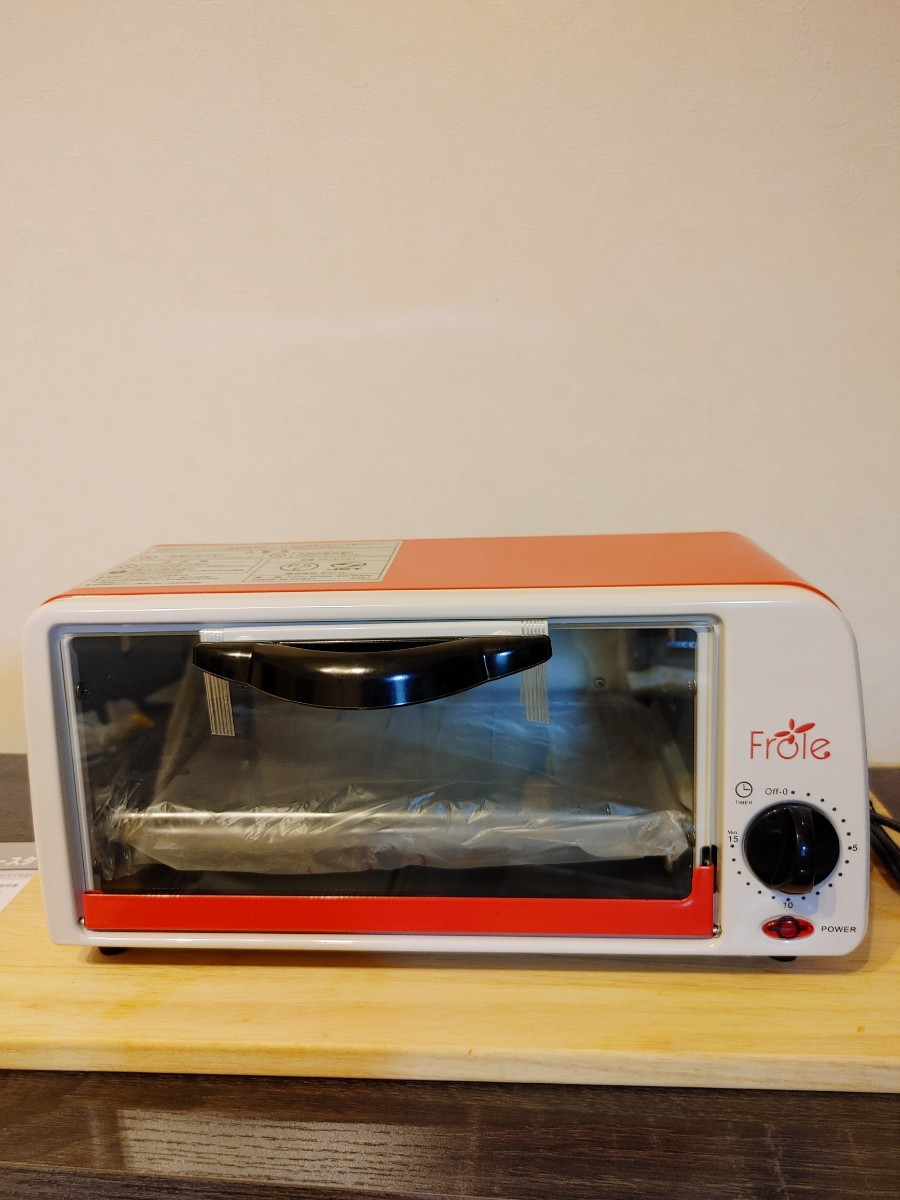 【新品】オーブントースター 　お洒落なレトロ風/未使用/赤色