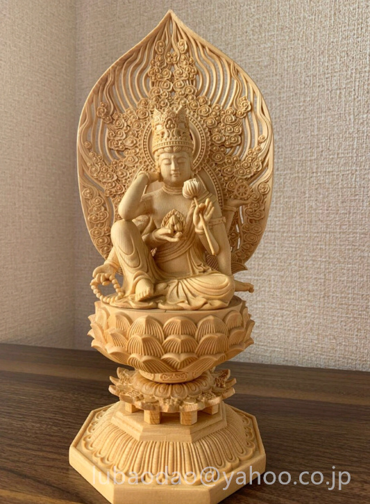 観音菩薩 特上彫 仏像 木彫 如意輪観音像 木工細工 彫刻工芸品 如意輪