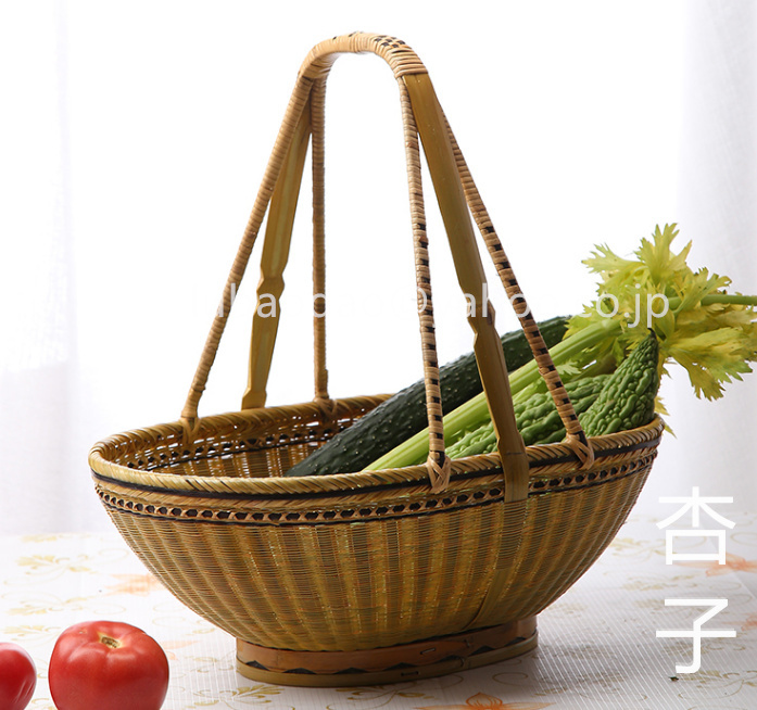 買い物カゴ 竹編 丸い形 竹かご 茶道具 アクセサリー
