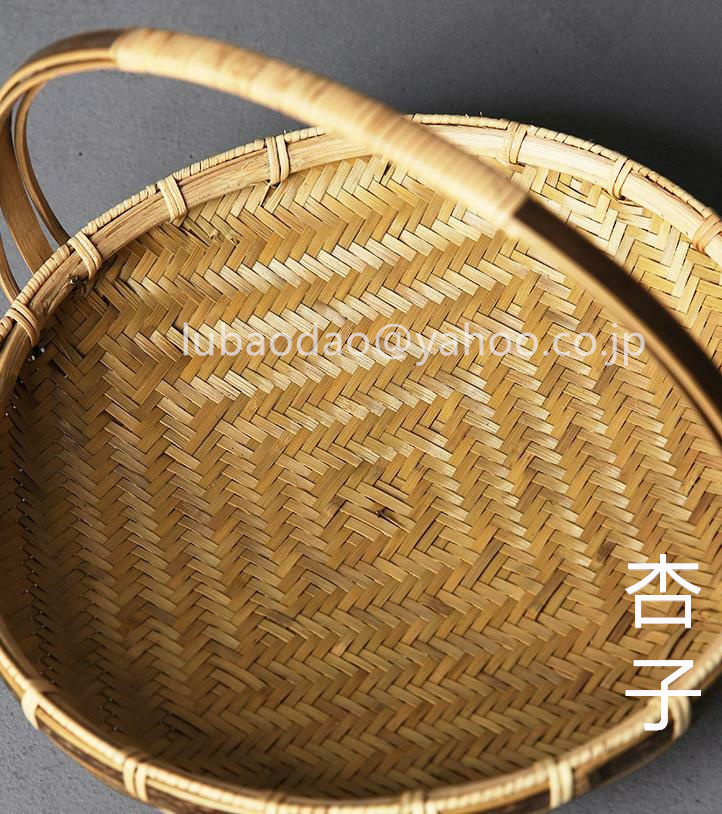 民芸職人手作り 自然竹の編み上げ ピクニック 便攜 収納ケース 茶道具収納 _画像3