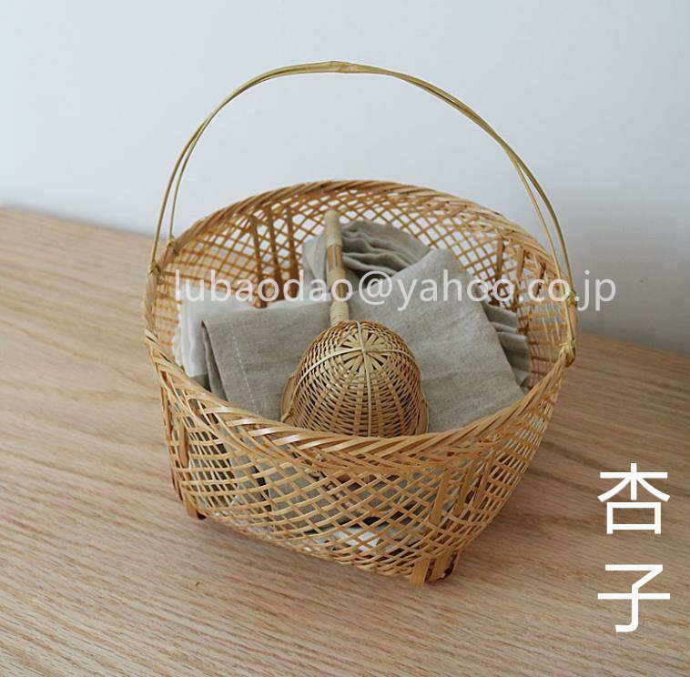 ヤフオク! - 職人手作り 収納ケース 自然竹の編み上げ 茶道具...
