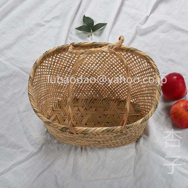 手作り収納袋茶道具籠竹編細工籠菜かご自然竹の編み上げ竹工芸| JChere