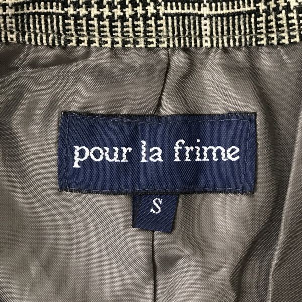  Pour La Frime двойной breast длинное пальто размер S серый серия в клетку труба NO. R0-073
