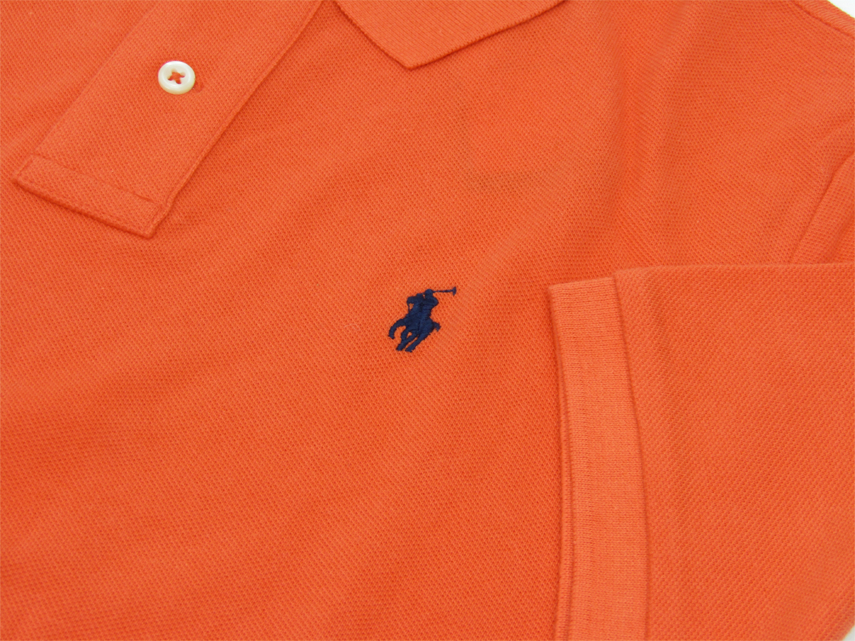 新品 アウトレット A072 ボーイズ Sサイズ 鹿の子 ポロ シャツ polo ralph lauren ポロ ラルフ ローレン オレンジ_画像3