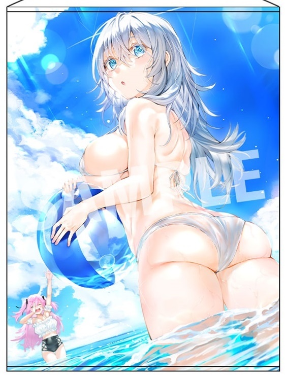 こうましろ WスエードB2タペストリー 麗　メロンブックス Melonbooks Girls Collection 2021 summer 銀髪 水着 Traco Strawberry コミケ_画像1