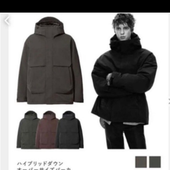 ユニクロ+J ハイブリッドダウンオーバーサイズパーカ ダーク ユニクロ+J ハイブリッドダウンオーバーサイズパーカ ダーク