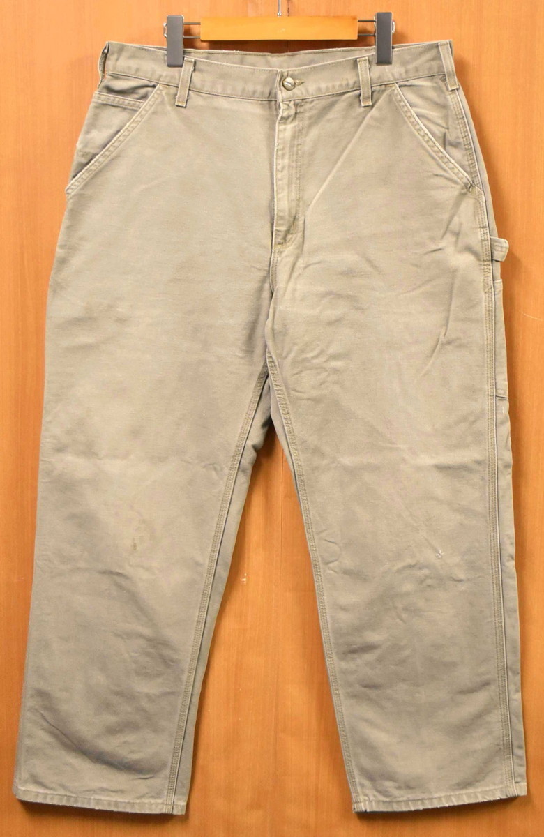 好評 カーハート Carhartt コットンダック W36(32519 グレージュ系