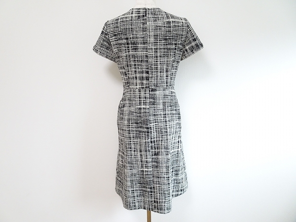 #snc アクアスキュータム Aquascutum ワンピース S 黒 白 半袖 チェック柄 レディース [639669]
