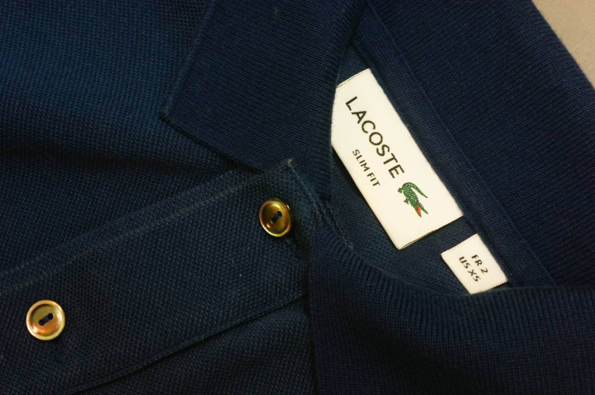 ％％％カッコイイ LACOSTE スリムFIT紺％％％の画像8