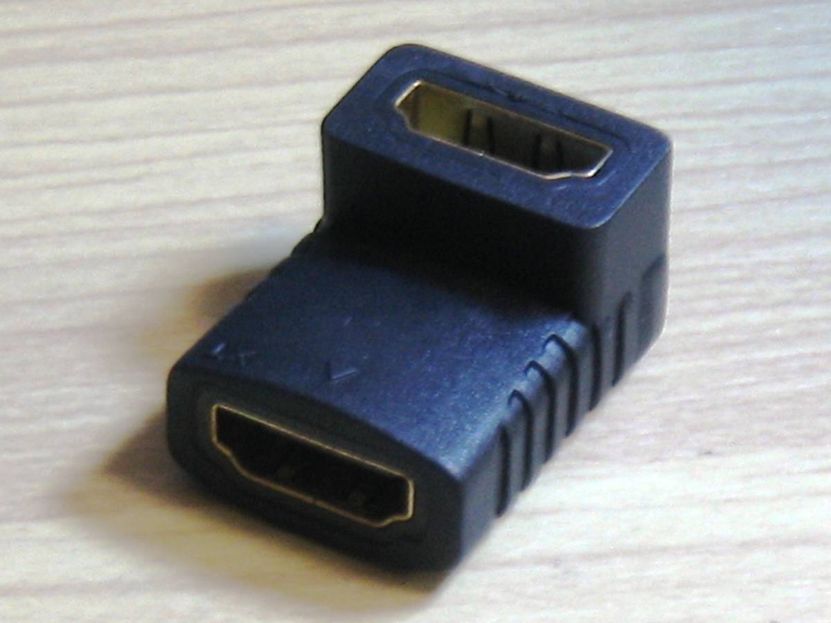 (送料120円～) HDMI 90度 直角 L字 メス ⇔ メス 変換 19ピン 在庫２_画像1