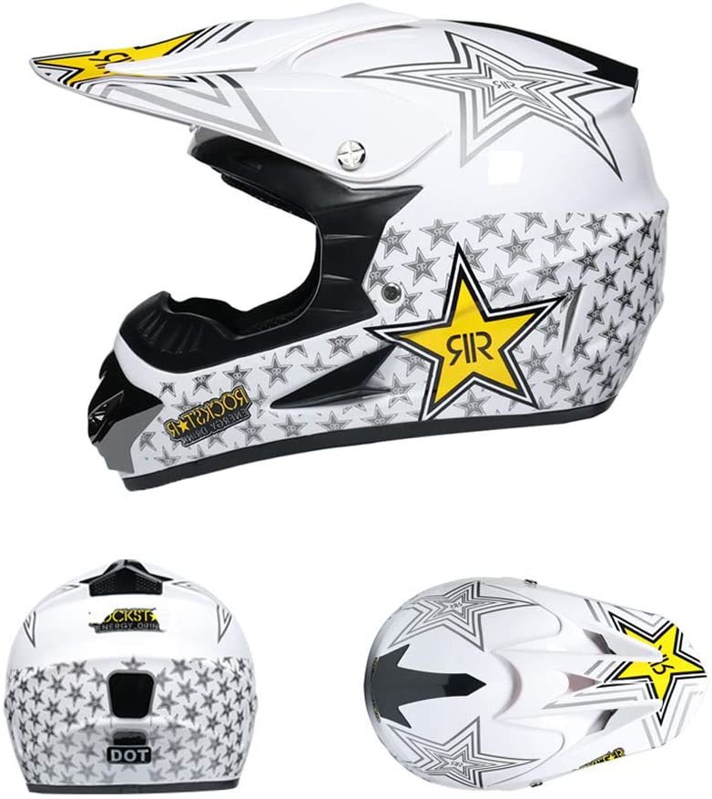 ゴーグル付き～ 最大75%OFFクーポン バイク フルフェイスヘルメット オフロード ヘルメット S-XL モトクロス サイズ選択可 ホワイト
