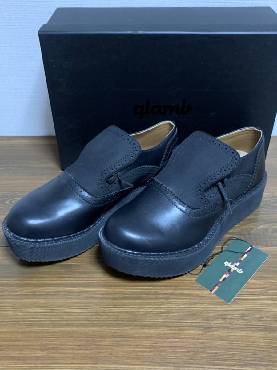 白 フリル付 glamb Velcro loafers グラム ベルクロローファー サイズ1
