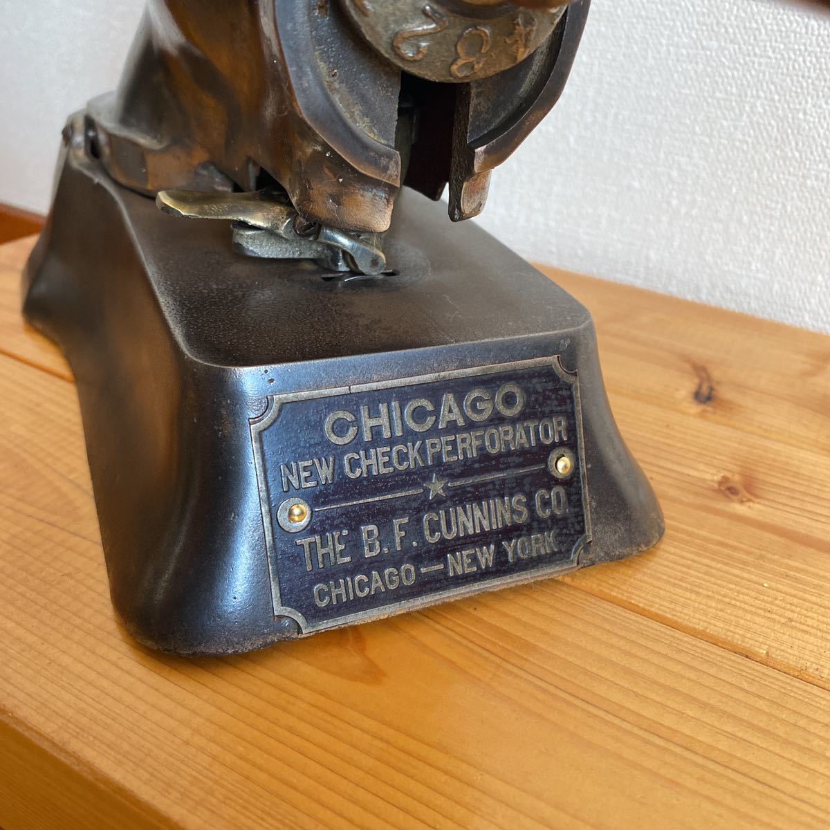 CHICAGO New York アンティーク チェックライター◇小切手/ナンバリング/事務用品/オブジェ/雑貨/USA/希少/古道具タグボート 1